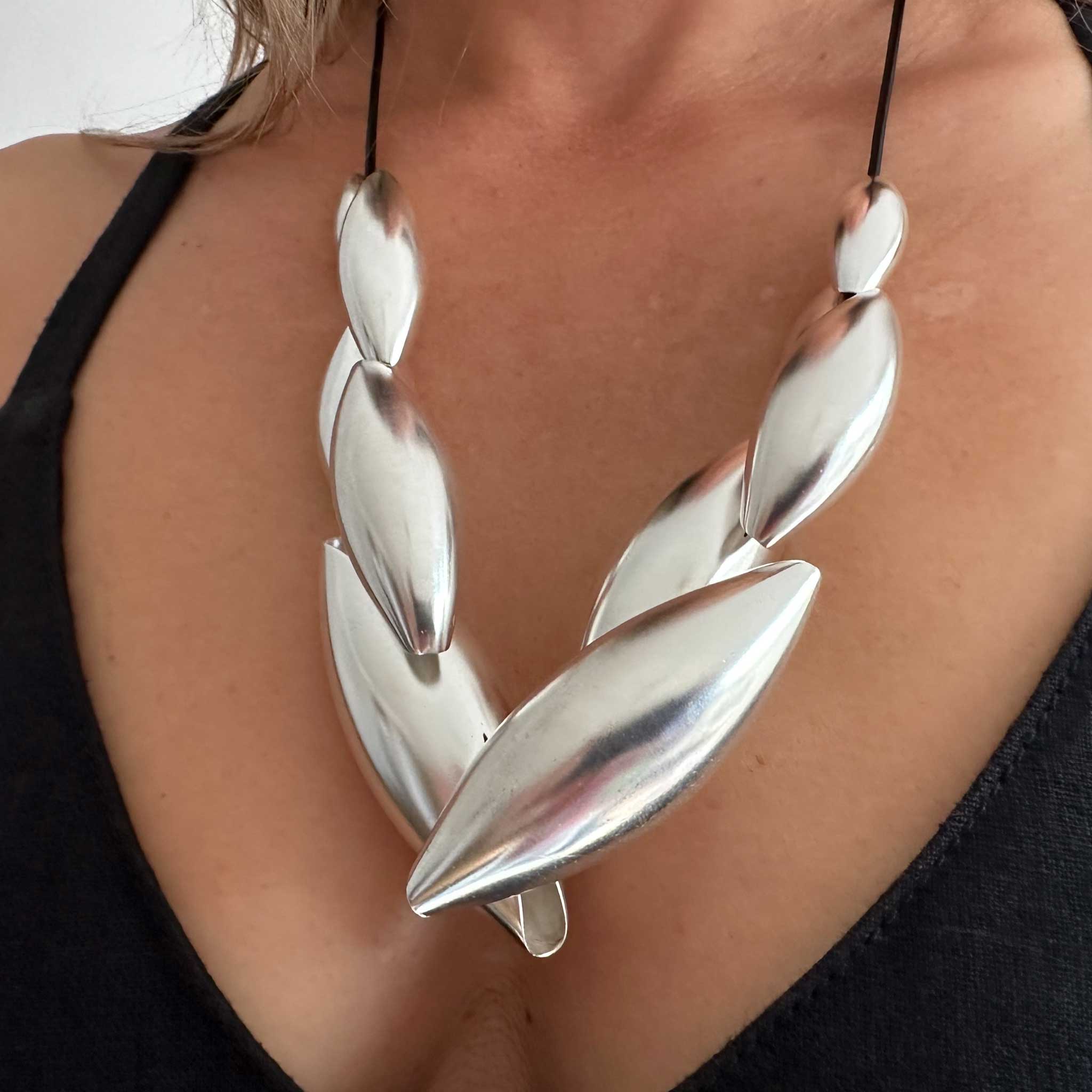Drops Necklace Forged from Solid Sterling Silver